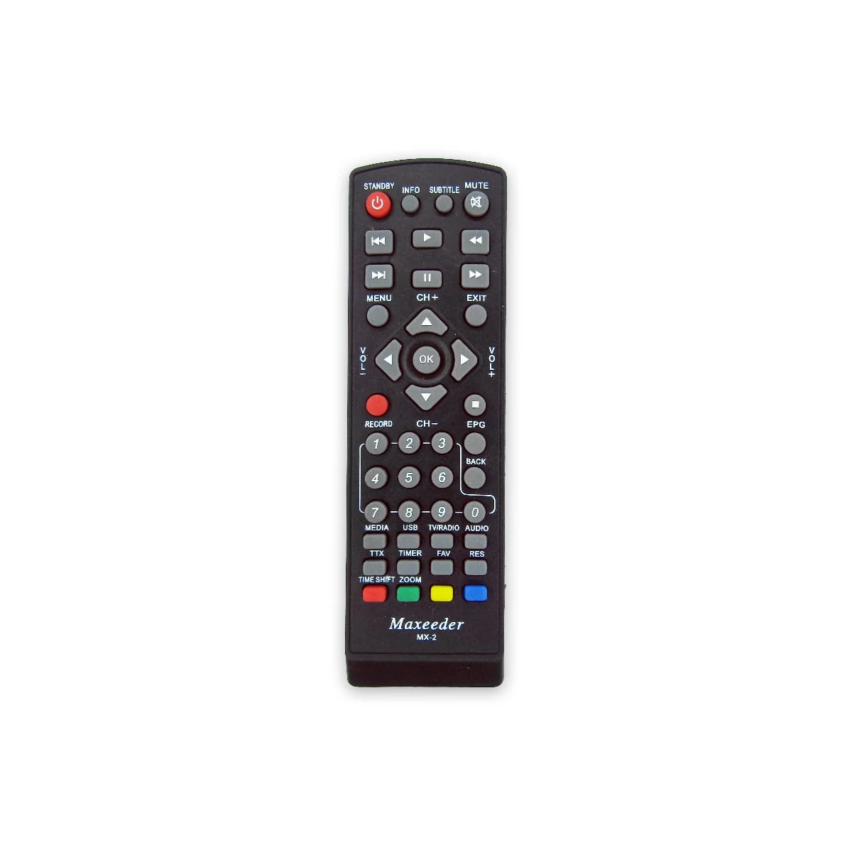 تصویر ریموت کنترل گیرنده دیجیتال مکسیدر MAXEEDER مدل MX-2