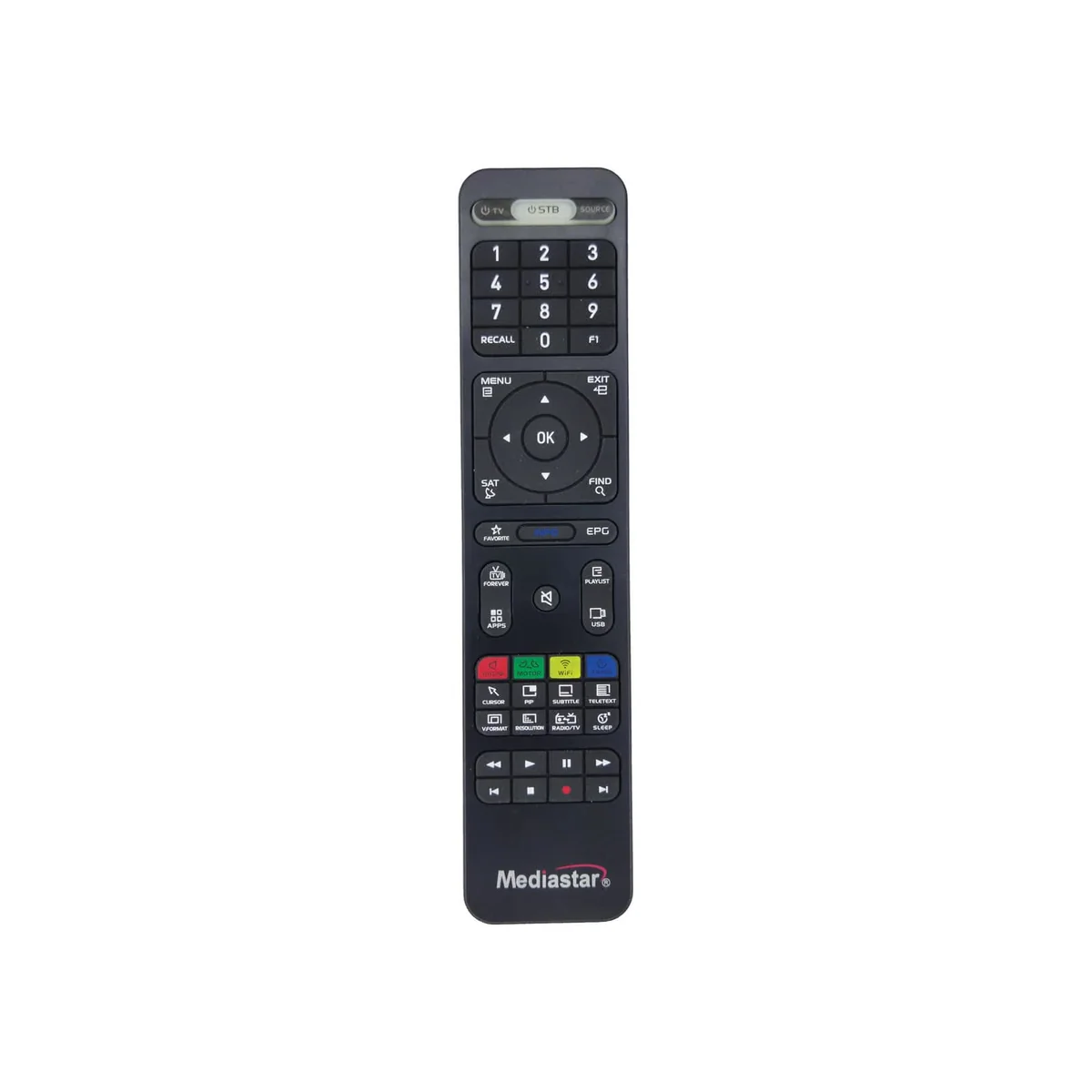 تصویر ریموت کنترل رسیور مدیا استار Mediastar طرح دکمه سخت
